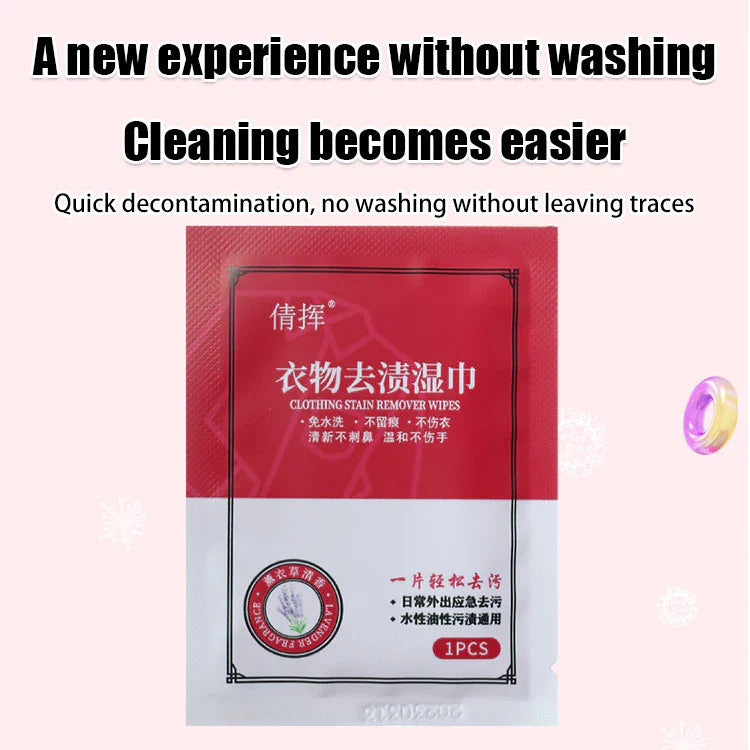 Pack of 30 Clothing Stain Remover Wipes
