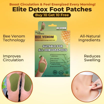 DetoxBee™ - Bee Venom Foot Patches 🐝✨ (Buy 1 Get 1 Free)🔥🔥