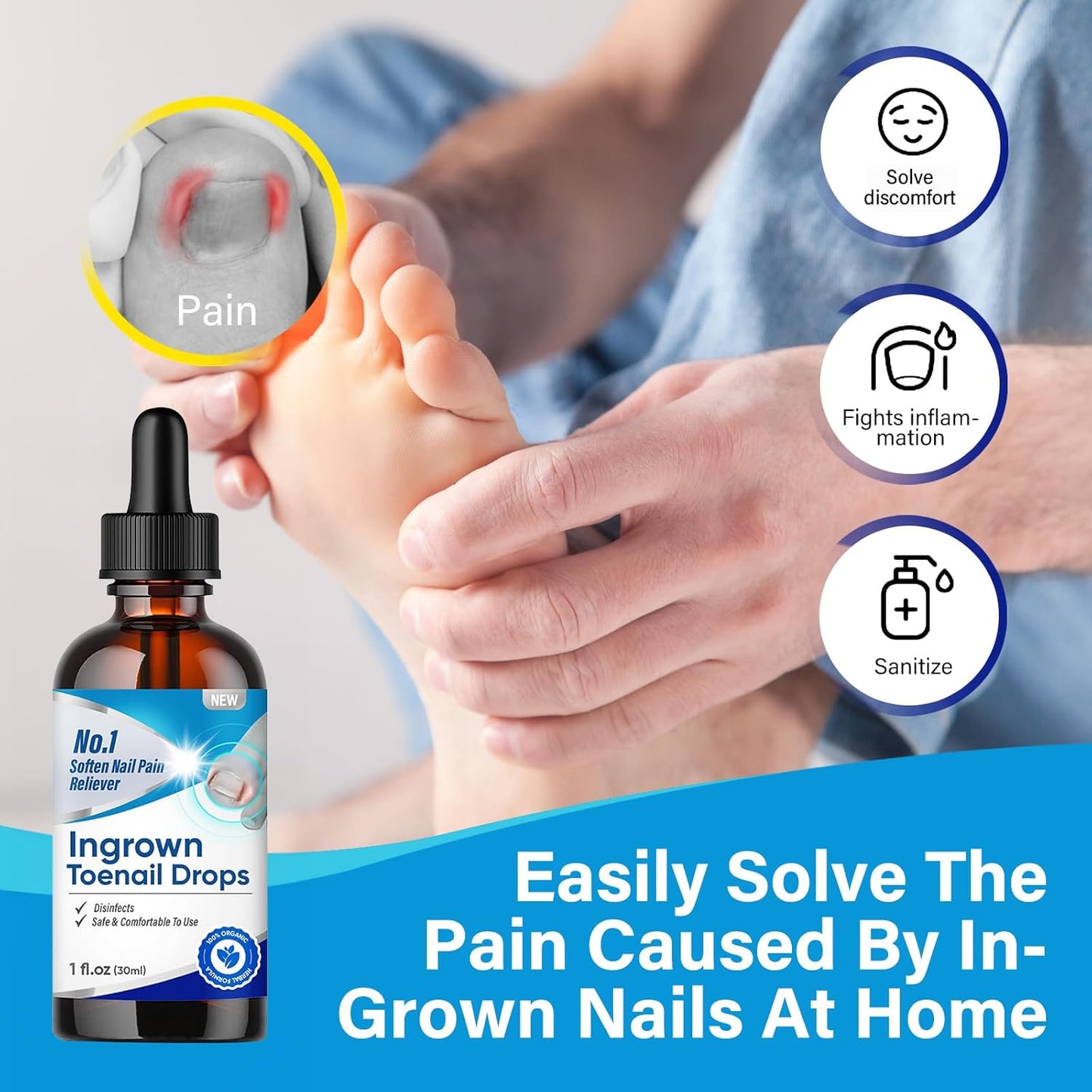 Ingrown Toenail Drops Softens Nail & Pain Reliever ( BUY 1 GET 1 FREE )